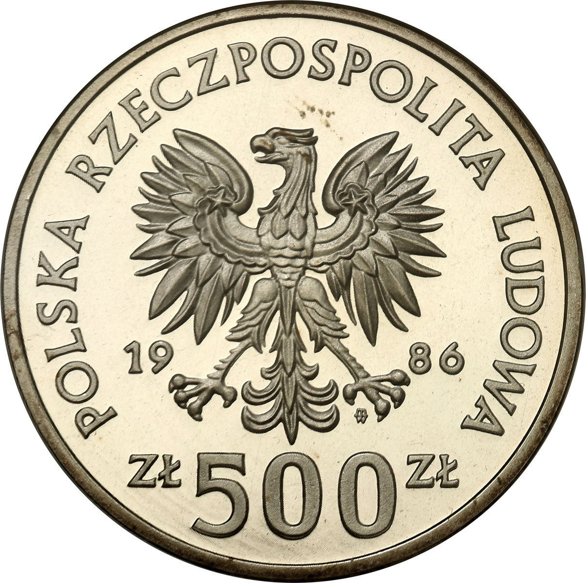 PRL. 500 złotych 1986 Łokietek - popiersie